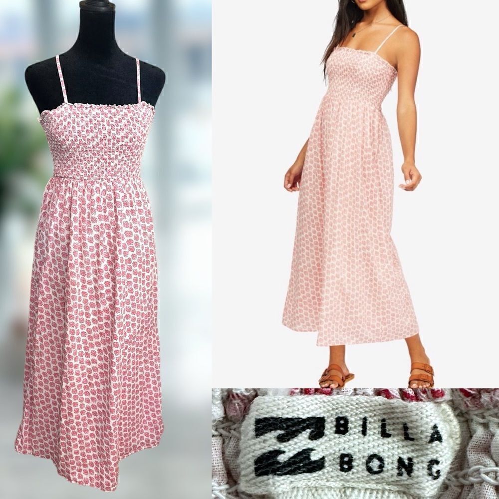 Billabong Summer Smocked Midi Dress Size M